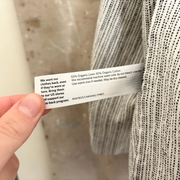 Eileen Fisher Organic Linen-Cotton Blend Ticking Stripe Jacket - Picture 6 of 6